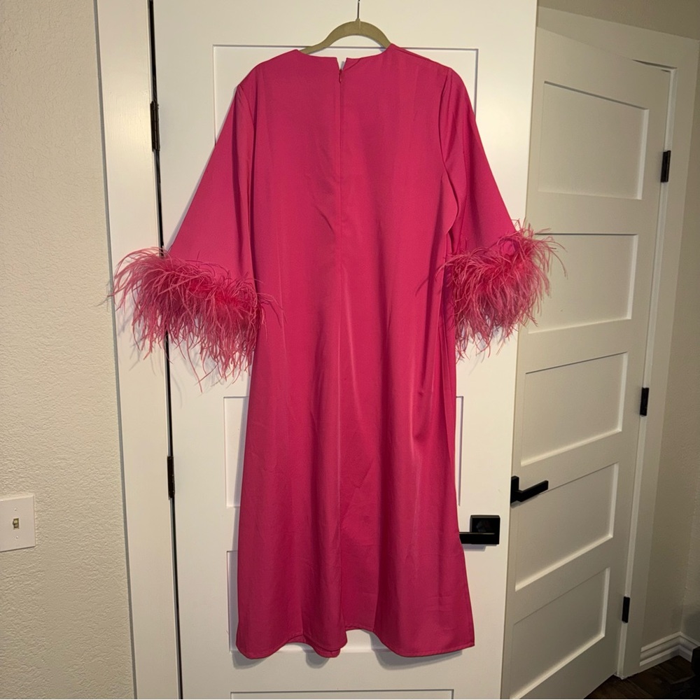Tuckernuck Hot Pink Feather Jamie Dress - Picture 2 of 5